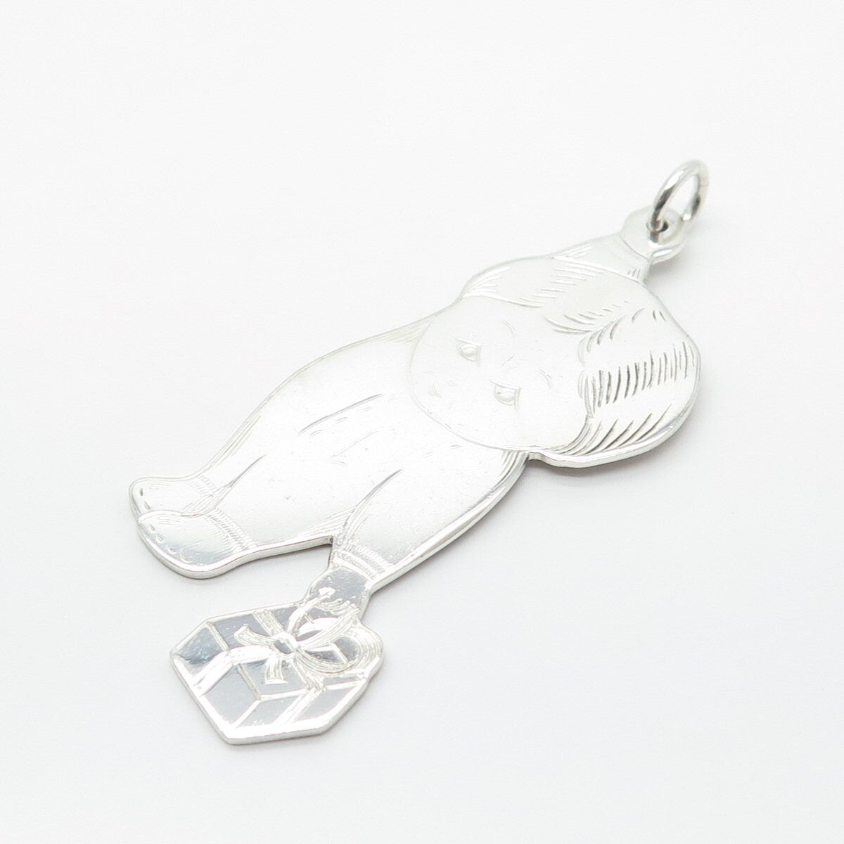 925 Sterling Silver Vintage Lunt Boy w/ Gift Box Pendant