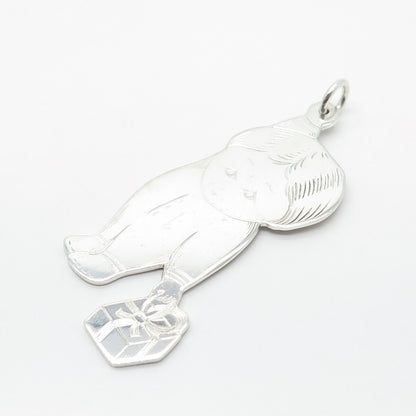 925 Sterling Silver Vintage Lunt Boy w/ Gift Box Pendant