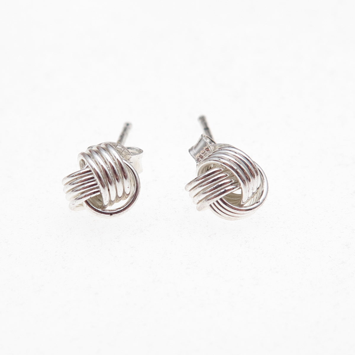 925 Sterling Silver Twisted Knot Stud Earrings
