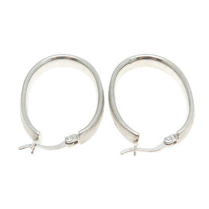 925 Sterling Silver Hinged Oval Hoop Earrings