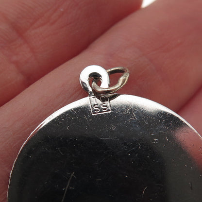 Town & Country 925 Sterling Vintage Real Pearl Rhinestone Mother Charm Pendant