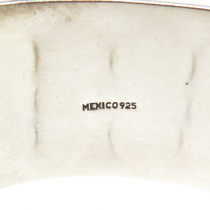 925 Sterling Silver Vintage Mexico Modernist Beaded Adjustable Bracelet 7.75"