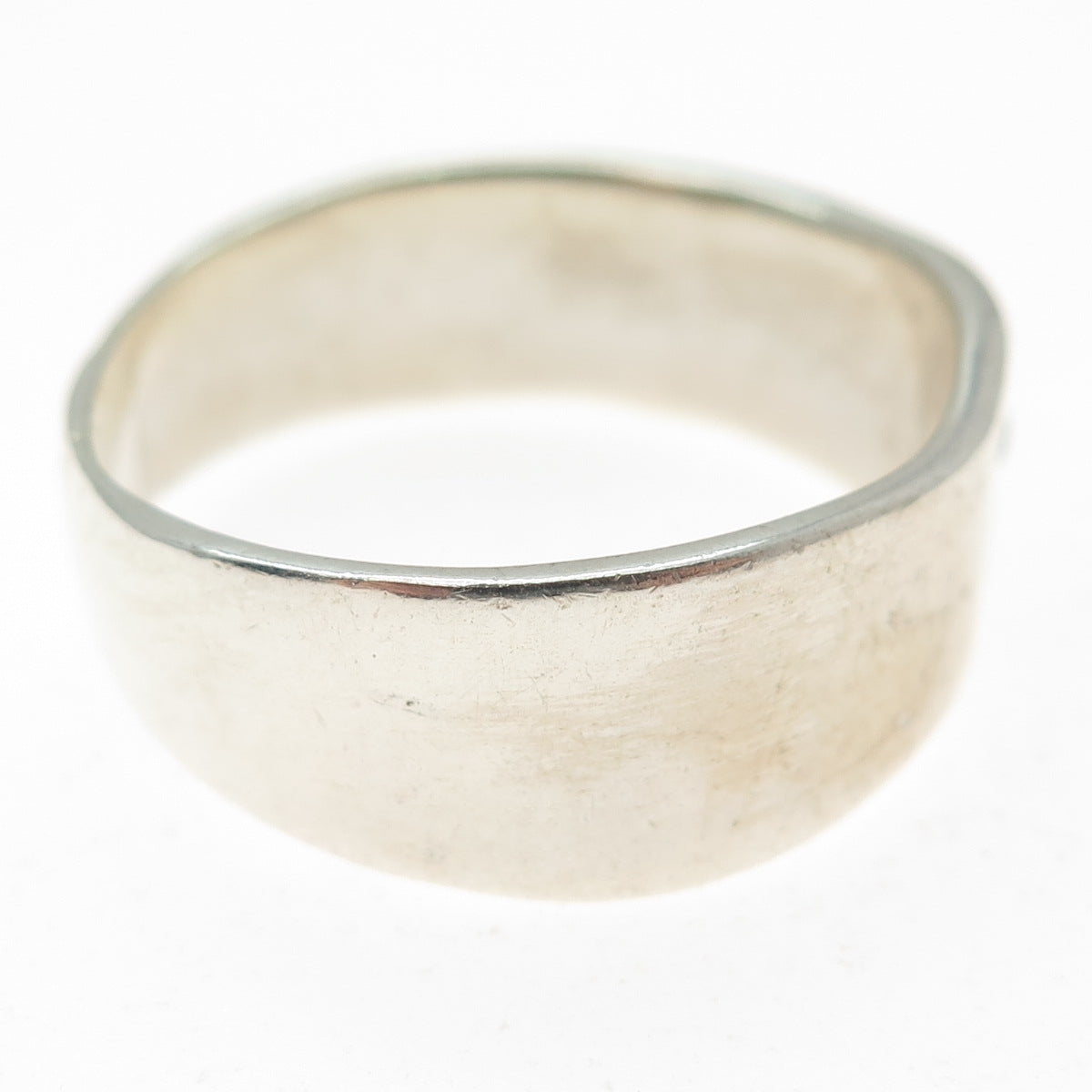 925 Sterling Silver Vintage Round-Cut C Z Sun Modernist Band Ring Size 14.75