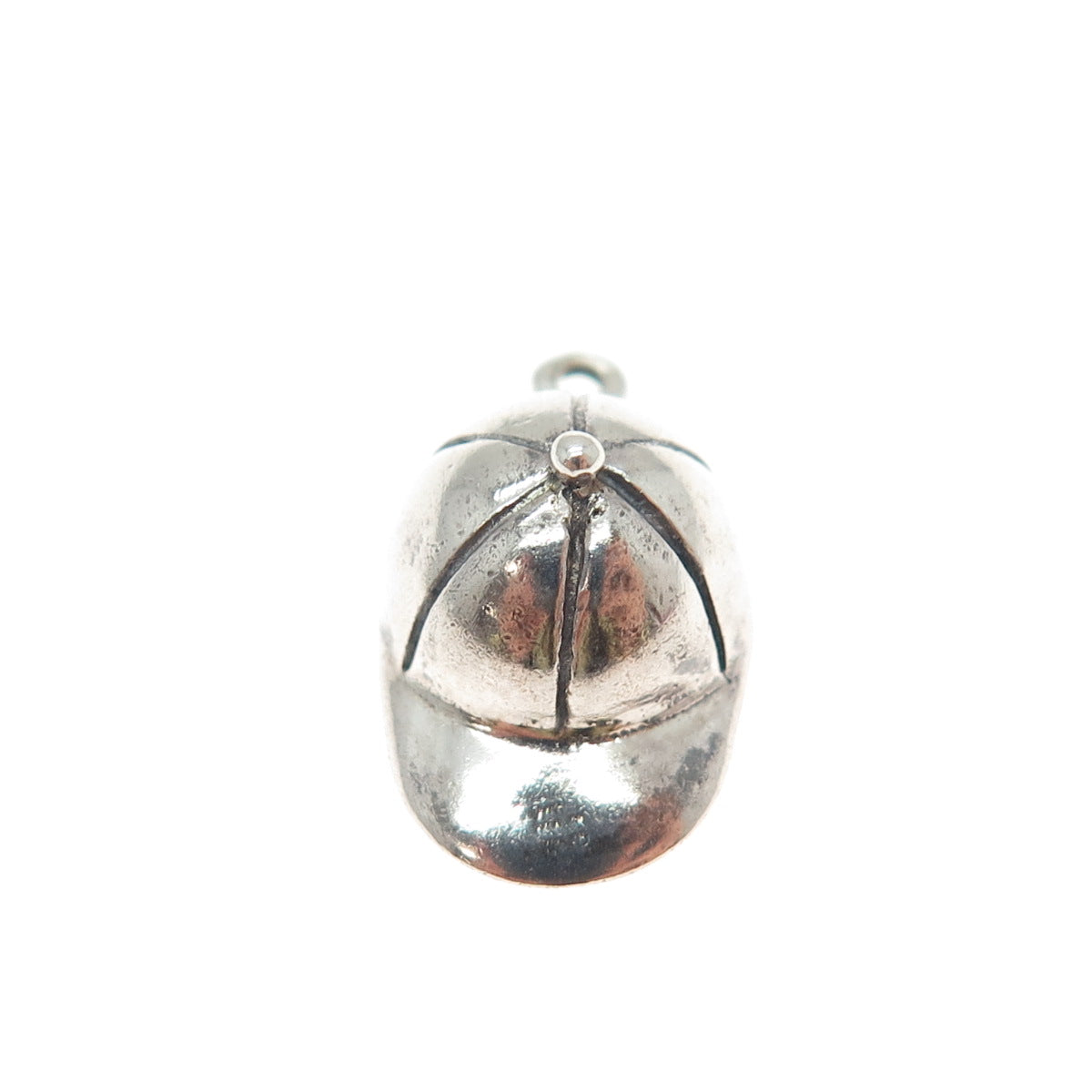 925 Sterling Silver Vintage Cap Minimalist 3D Charm Pendant