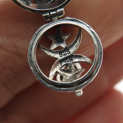 PETER STONE 925 Sterling Silver Vintage Celtic Knot Oxidized Locket Pendant