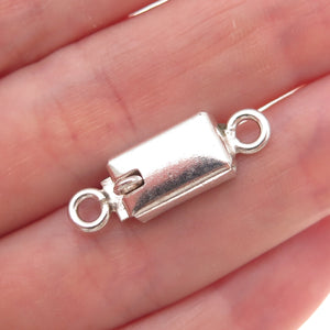 925 Sterling Silver Vintage Mexico Bracelet / Necklace Box Lock Clasp