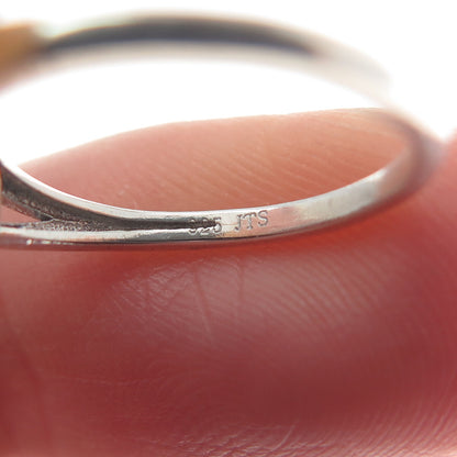 925 Sterling Silver Round-Cut C Z Heart Cross Ring Size 4.25