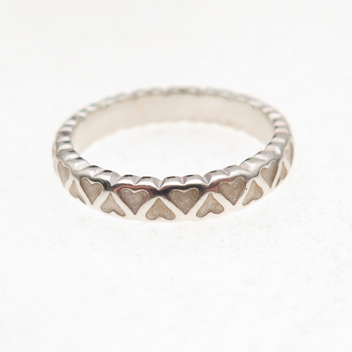 Pandora 925 Sterling Silver Enamel Abundance of Love Band Ring Size 6