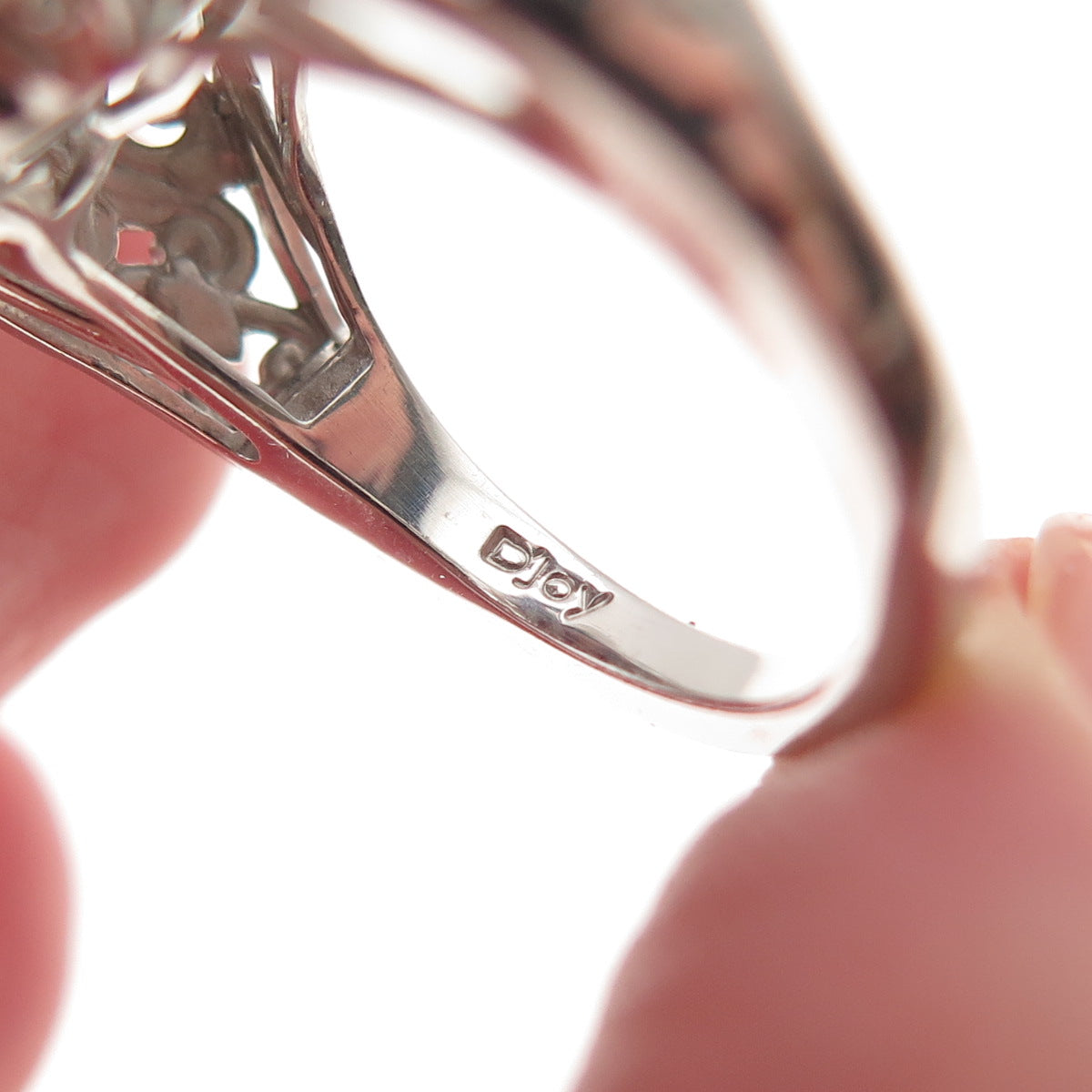 D'Joy 925 Sterling Silver Real Oval-Cut Smoky Quartz Ring Size 6