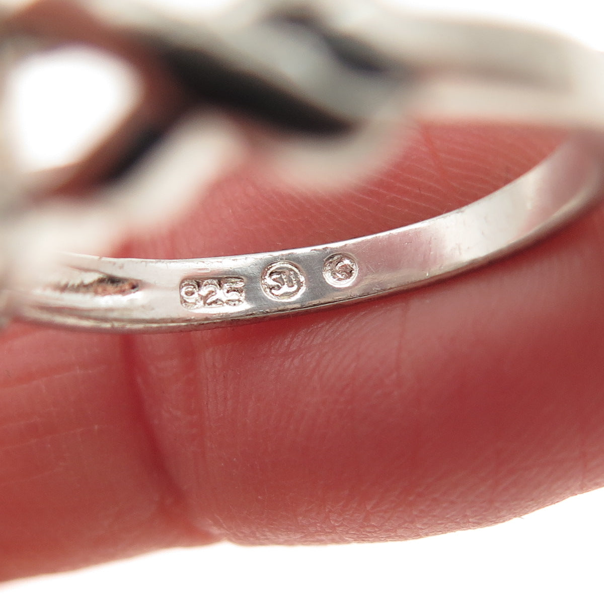 925 Sterling Silver Real Oval-Cut Blue Topaz Infinity Ring Size 7