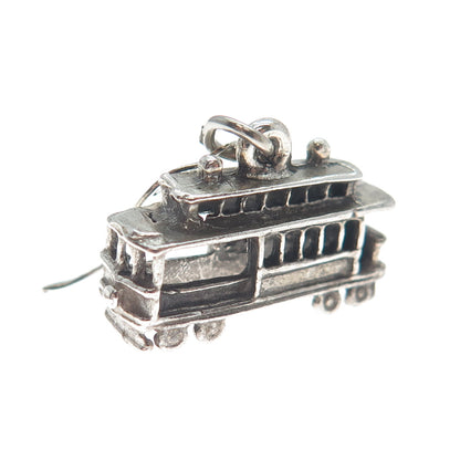 PACIFIC JEWELRY Sterling Silver Vintage SF Cable Car Oxidized 3D Mini Pendant