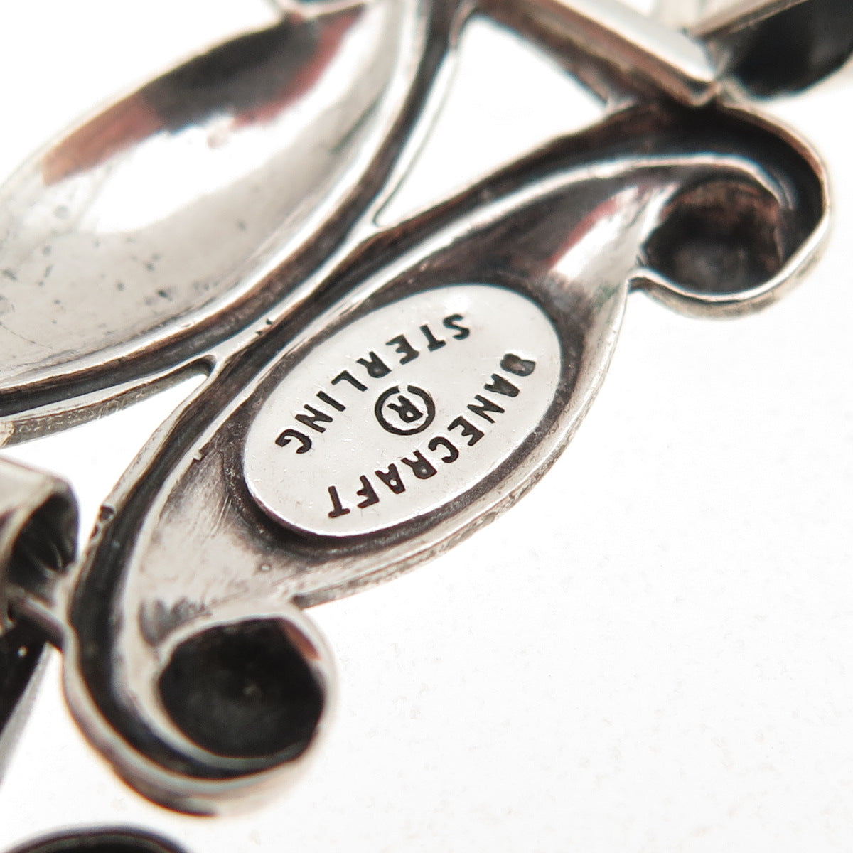 DANECRAFT 925 Sterling Silver Antique Art Deco Floral Oxidized Bracelet 7.5"