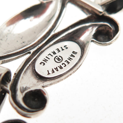 DANECRAFT 925 Sterling Silver Antique Art Deco Floral Oxidized Bracelet 7.5"