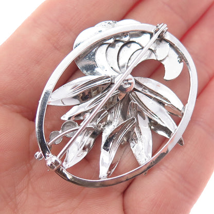 Binder Brothers 925 Sterling Silver Antique Art Deco Flower Pin Brooch