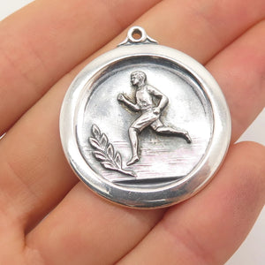 925 Sterling Silver Vintage Runner Pendant
