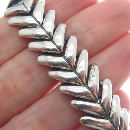 925 Sterling Silver Vintage Mexico Arrow Link Oxidized Bracelet 7"