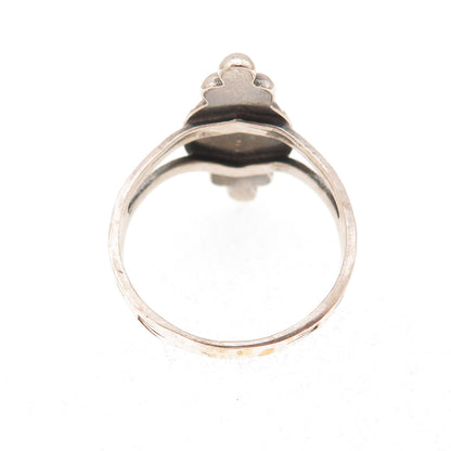 Old Pawn Sterling Silver Vintage Southwestern Turquoise Tribal Ring Size 6.25