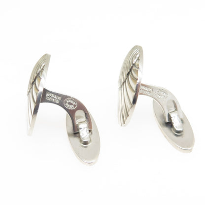 GEORG JENSEN 925S Sterling Silver Vintage Denmark Shell Modernist Cufflinks #66