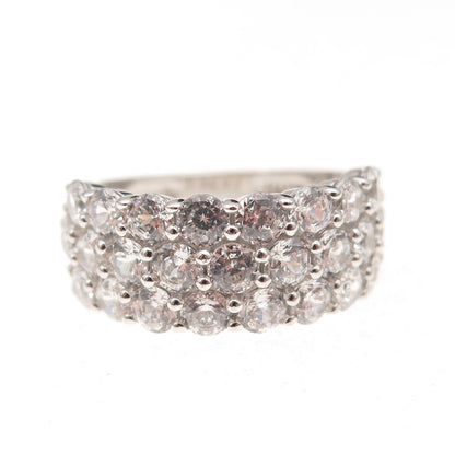 925 Sterling Silver Round-Cut C Z Ring Size 6.25