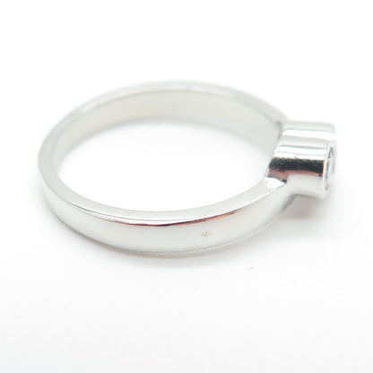 925 Sterling Silver Round-Cut C Z Ring Size 4.75