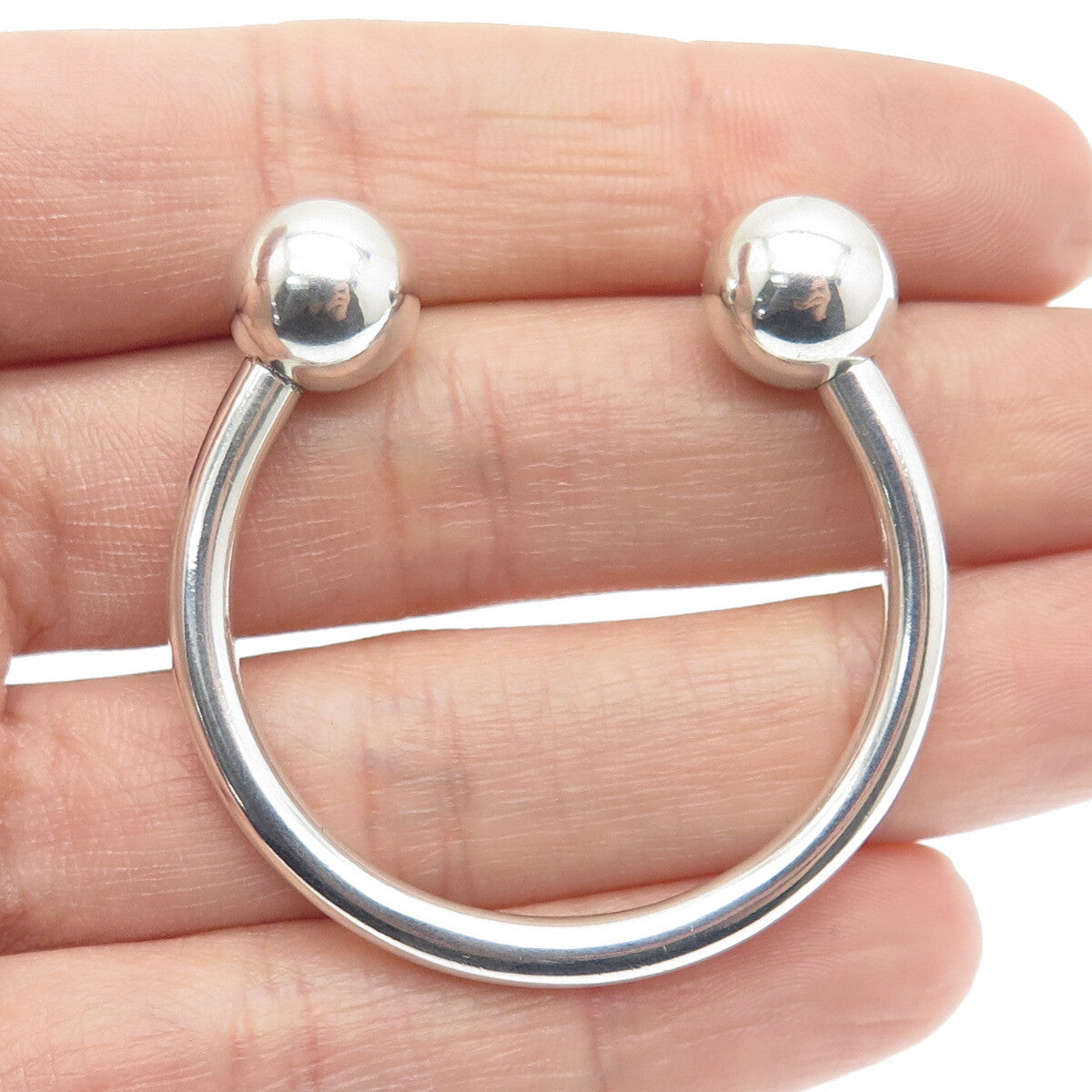 TIFFANY & CO. 925 Sterling Silver Vintage 2001 Screw Ball Key Ring
