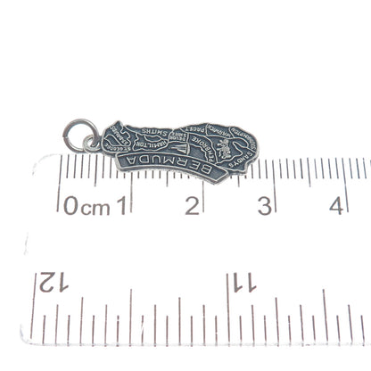 FRENCH & FRANKLIN Sterling Silver Vintage Bermuda Oxidized Minimalist Pendant