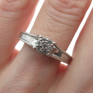 JANE SAYMOUR 925 Sterling Silver Real Round-Cut Diamond Ring Size 7.25