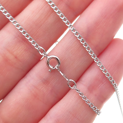 Caco 925 Sterling Silver Vintage Curb Chain Necklace 24"