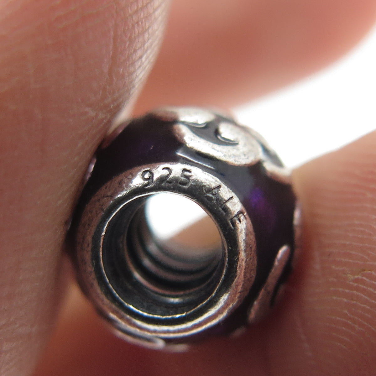 PANDORA 925 Sterling Silver Purple Enamel Zen Bead Charm