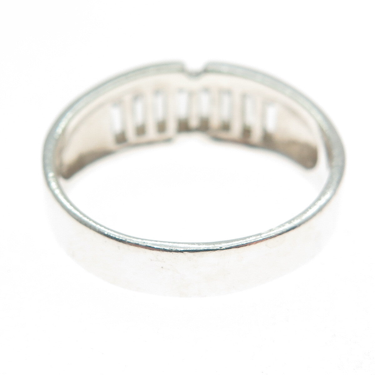 925 Sterling Silver Emerald-Cut Shaped C Z Ring Size 10.25