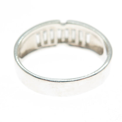 925 Sterling Silver Emerald-Cut Shaped C Z Ring Size 10.25