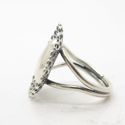 BEAU 925 Sterling Silver Antique Art Deco Filigree Adjustable Ring Size 5.75