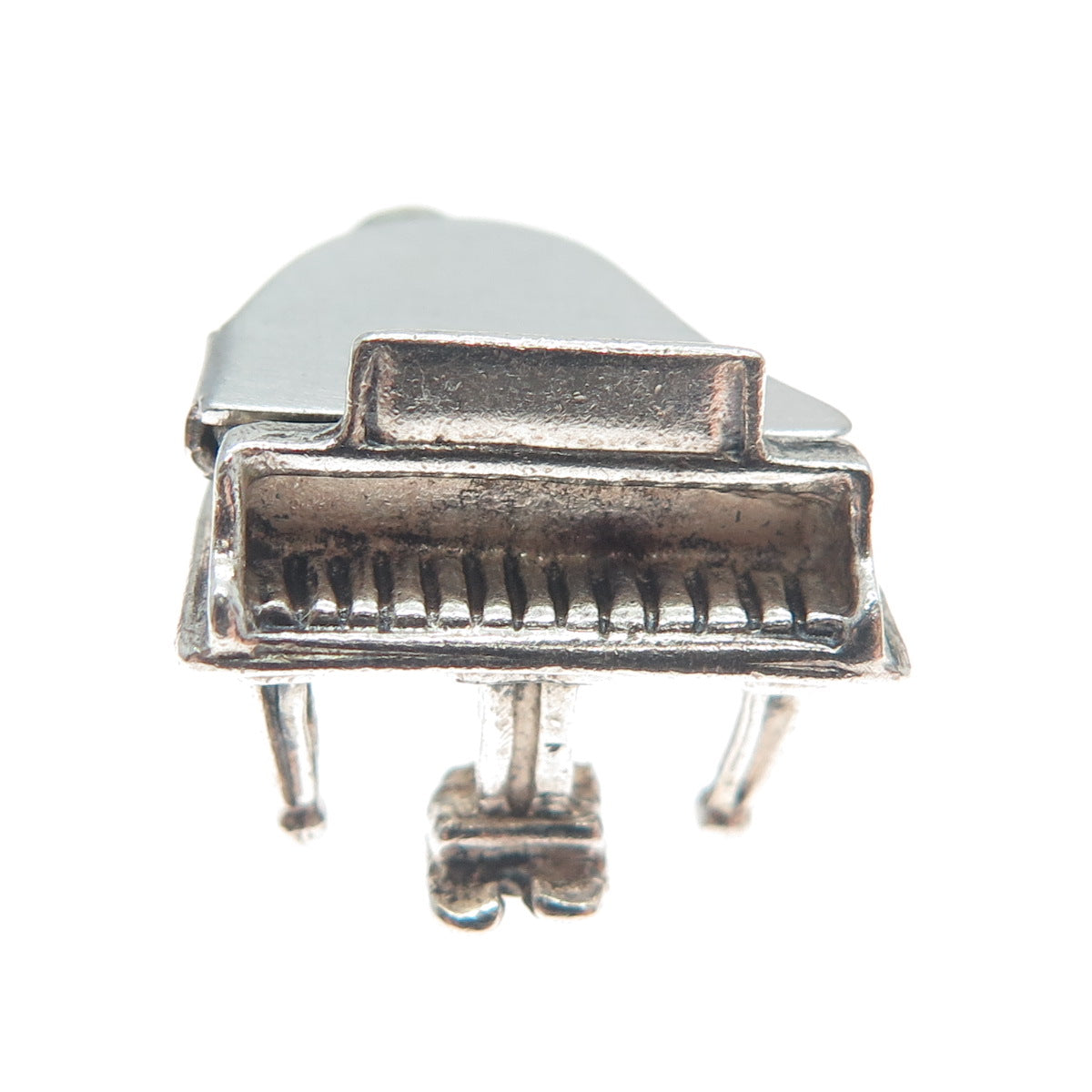 BEAU 925 Sterling Silver Vintage Grand Piano Locket Minimalist 3D Charm Pendant