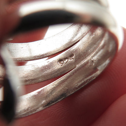 925 Sterling Silver Vintage Modernist Wrap Ring Size 6