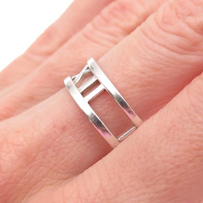 925 Sterling Silver Vintage Atlas Band Ring Size 10.5