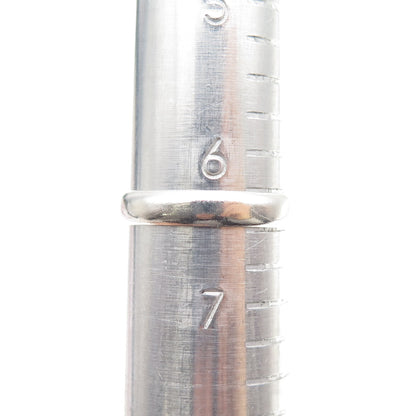 925 Sterling Silver Vintage Real Smoky Quartz Spiral Oxidized Ring Size 6.5