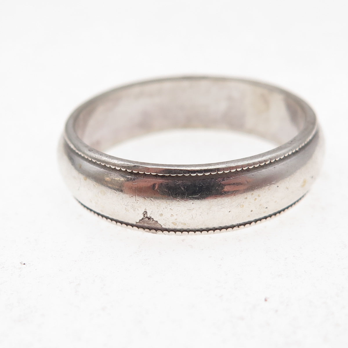 Seta 925 Sterling Silver Vintage Wedding Oxidized Band Ring Size 10.25
