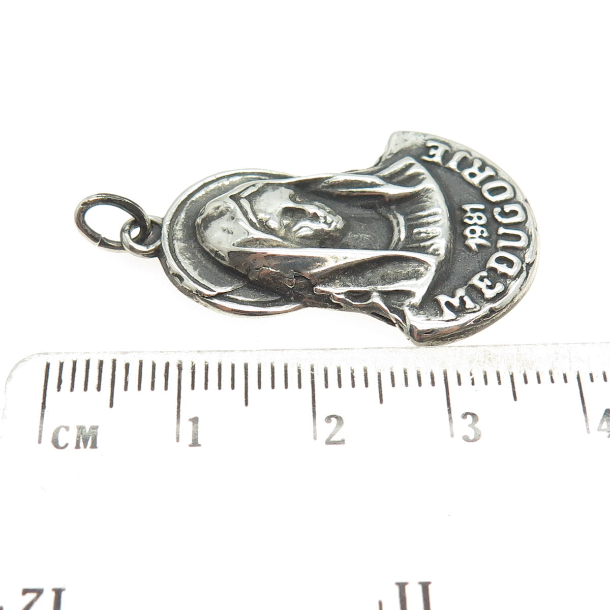 800 Silver Vintage 1981 Medugorje Religious Medal Pendant