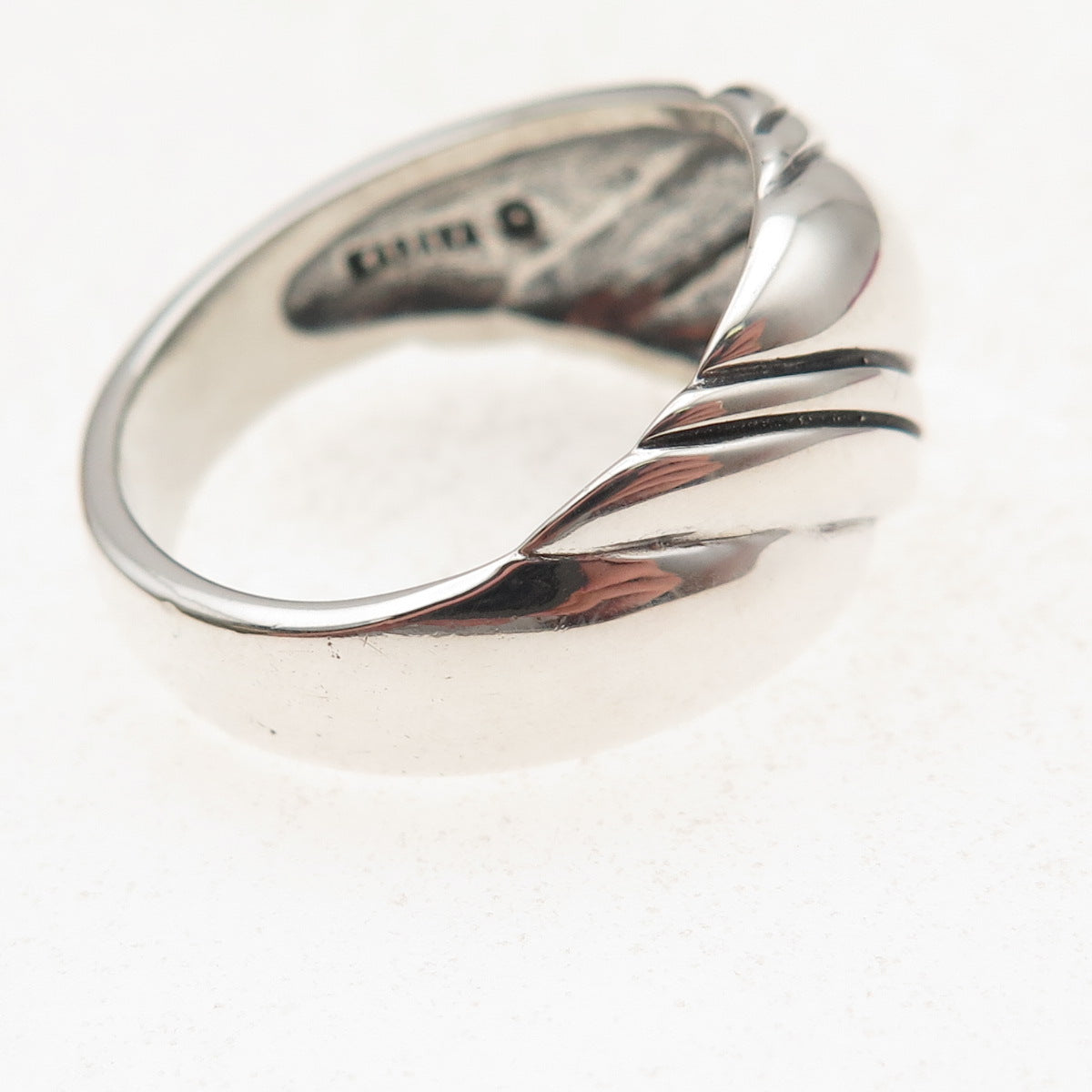 Kabana 925 Sterling Silver Vintage Modernist Oxidized Ring Size 10.25