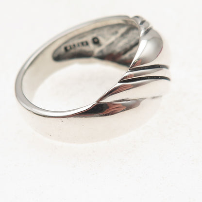 Kabana 925 Sterling Silver Vintage Modernist Oxidized Ring Size 10.25