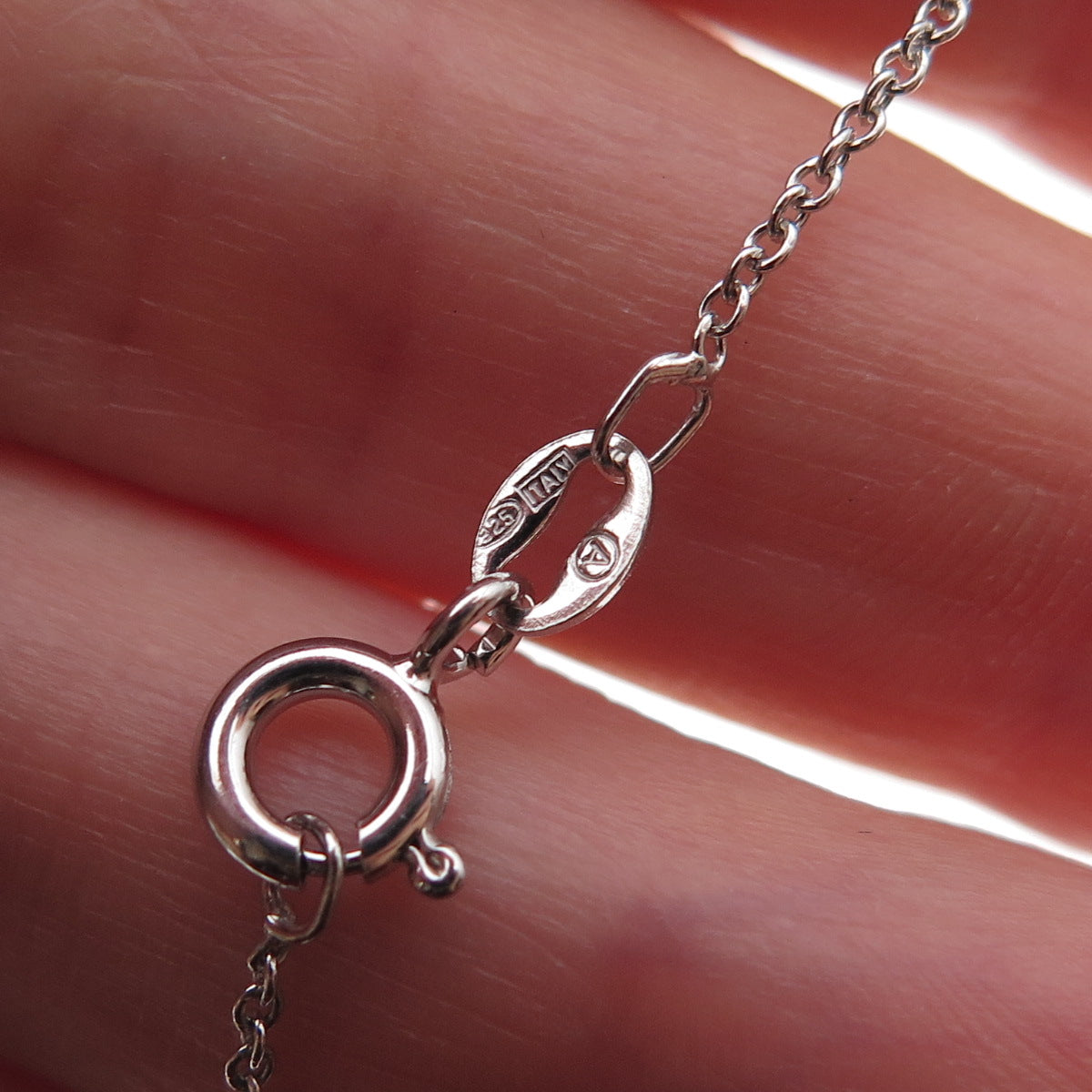 925 Sterling Silver Mexico Real Diamond Sun Cable Chain Necklace 18"