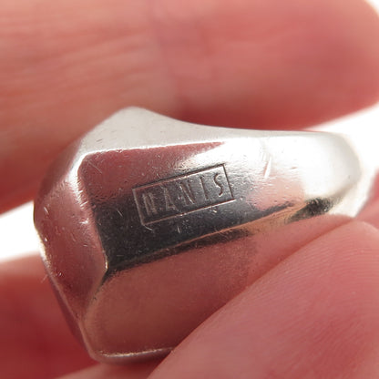 Nanis 925 Sterling Silver Vintage Modernist Dome Oxidized Ring Size 6