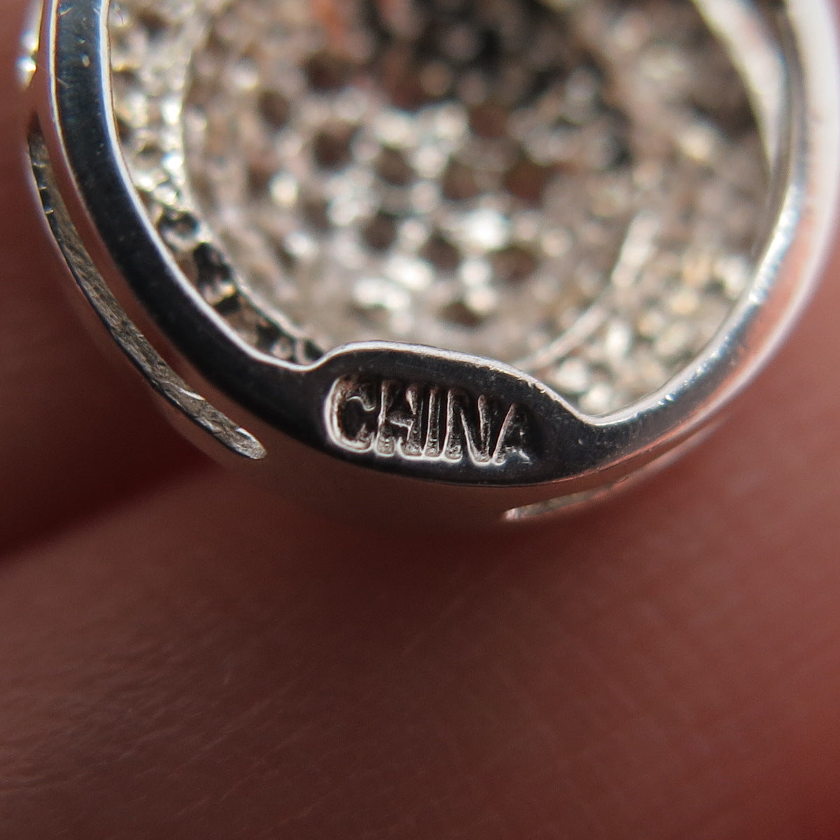 HENG NGAI 925 Sterling Silver Real Diamond Minimalist Slide Charm Pendant