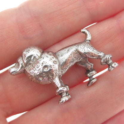 925 Sterling Silver Vintage Poodle Dog Miniature / Figurine