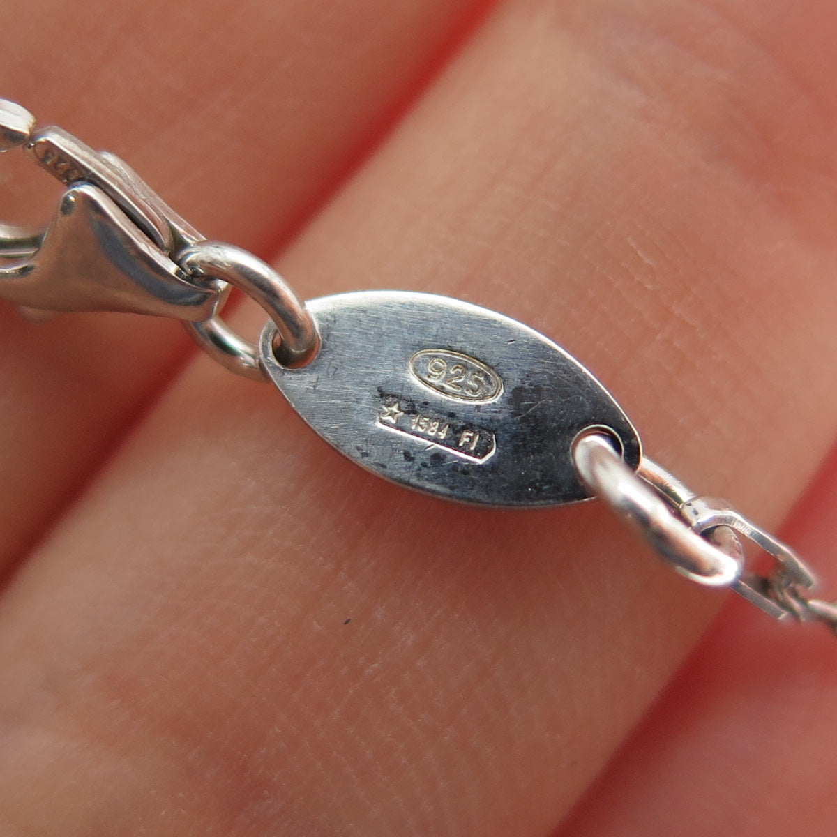 925 Sterling Silver Italy Heart Pendant Adjustable Cable Chain Necklace 24"