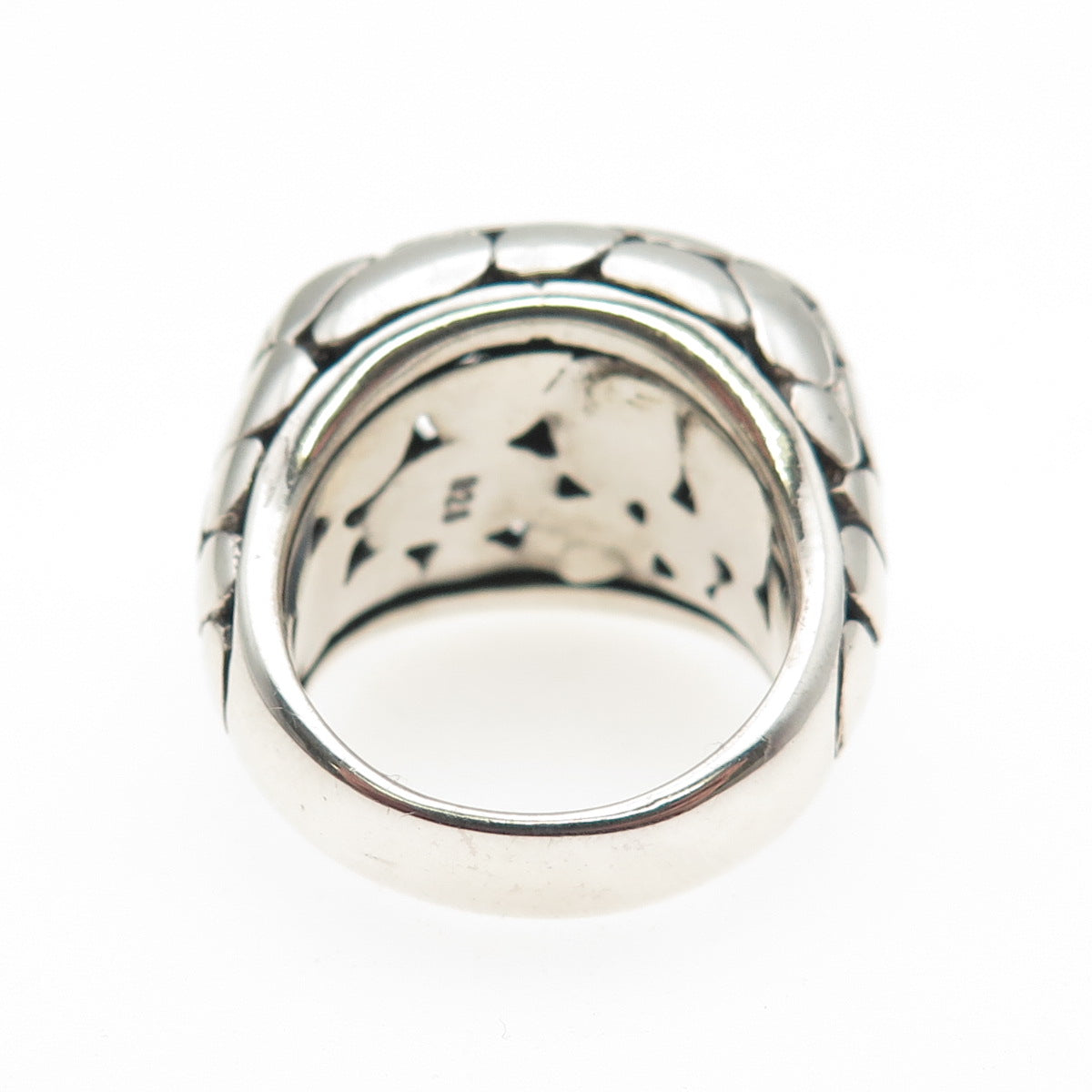925 Sterling Silver Vintage Modernist Dotted Dome Ring Size 6