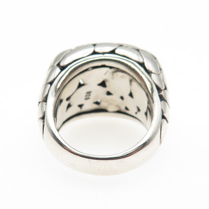 925 Sterling Silver Vintage Modernist Dotted Dome Ring Size 6