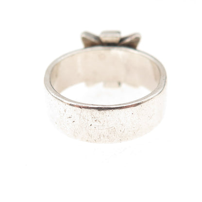 925 Sterling Silver Vintage Cross Oxidized Ring Size 5.75