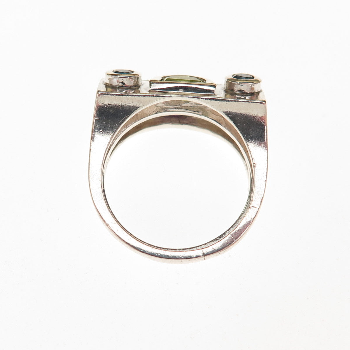 Elyse Fradkin 925 Sterling Vintage Amethyst London Topaz & Peridot Ring Size 6.5