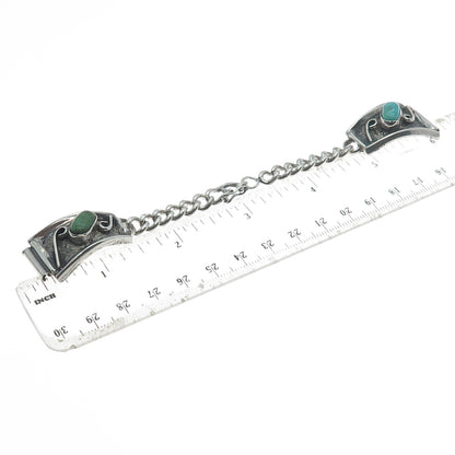 916 Silver Vintage Poland Real Multi-Turquoise Watch Band Bracelet 6"
